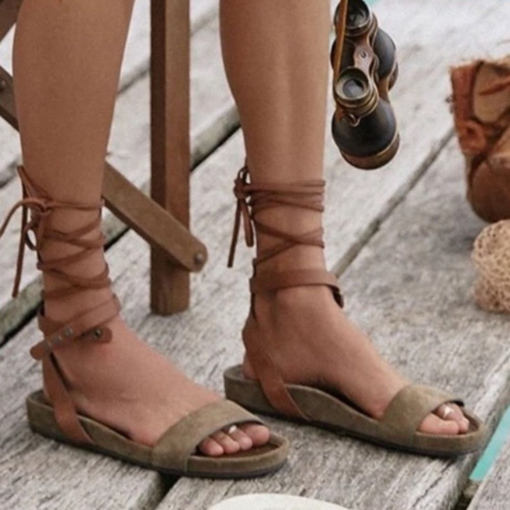 NEW Spell & The Gypsy Olive Wrap Strappy Gladiator Suede Padded Insole Sandal 38